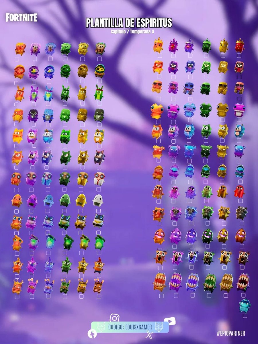 equisxgamer's tweet photo. PLANTILLA DE ESPÍRITUS ACTUALIZADA - CAPÍTULO 7 TEMPORADA 4 | 3 OCTUBRE 2026

#equisxgamer #fortnitenews #fortnitesprites #noticiasfortnite #plantilla #EpicPartner https://t.co/MCzewpTg7V