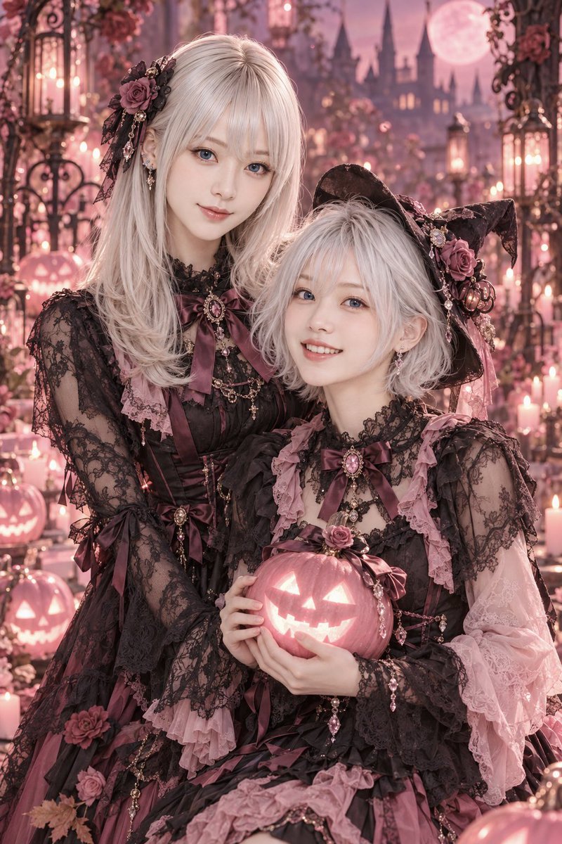 511VER14's tweet photo. #HalloweenDyedPink 🩷✨

フォロワーさん1,500人到達🎉✨
おめでとうございます🍾🥰

ハロウィンの夜を、ピンクに染めて🎃💕
素敵な企画に参加させていただきます✨

#AI姉妹 #AIお姉さん #AI妹さん https://t.co/LEbrqnH5hJ