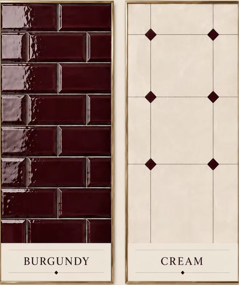 sehviyat's tweet photo. Burgundy bathroom. https://t.co/igQiIMSLMx