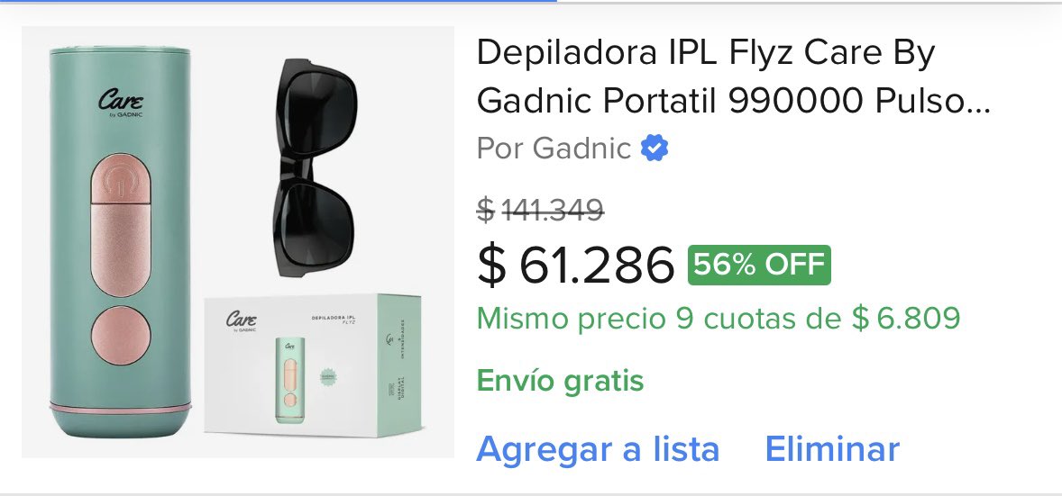 ofertasdar's tweet photo. ¿Querés olvidarte del vello de forma definitiva desde tu casa? La depiladora de luz pulsada intensa Gadnic Flyz cuenta con 990.000 pulsos de luz, 5 niveles de intensidad ajustables 🌸⚡
💰 $61.286 🚚 Envío Gratis 
💳 9 cuotas sin interés de $6.809
Compra en Mercado Libre Argentina 👉 https://t.co/EWs9AtRn9r