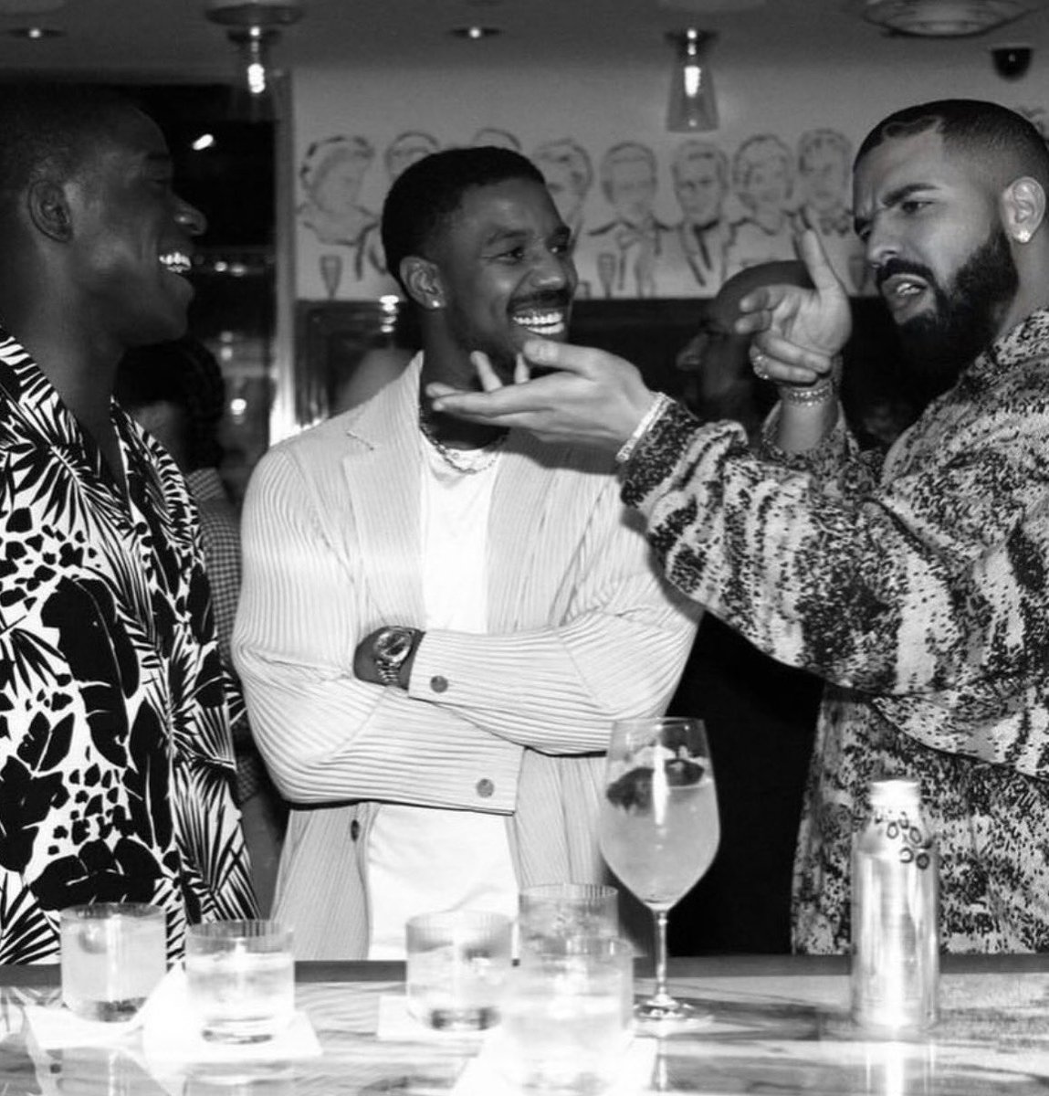 skyyreturns's tweet photo. Drake, Damson Idris and Michael B. Jordan https://t.co/GRMJkMfOwU