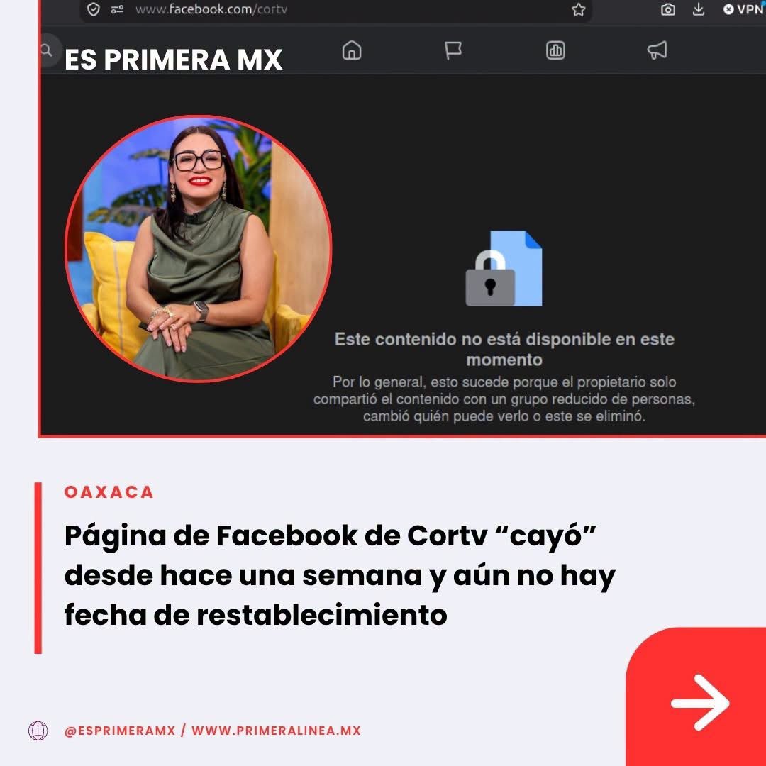 Gelosnivon's tweet photo. #CORTV 📉🚨|| La Corporación Oaxaqueña de Radio y Televisión, lleva más de una semana sin su cuenta de Facebook, lo que ha provocado la pérdida de su archivo audiovisual.
🤬No hay información sobre cuándo será restablecida la página, y la situación se mantiene bajo la administración de Vania Rosalía Bautista Cruz.
Lee más 👉 https://t.co/2sZeBGoaEW