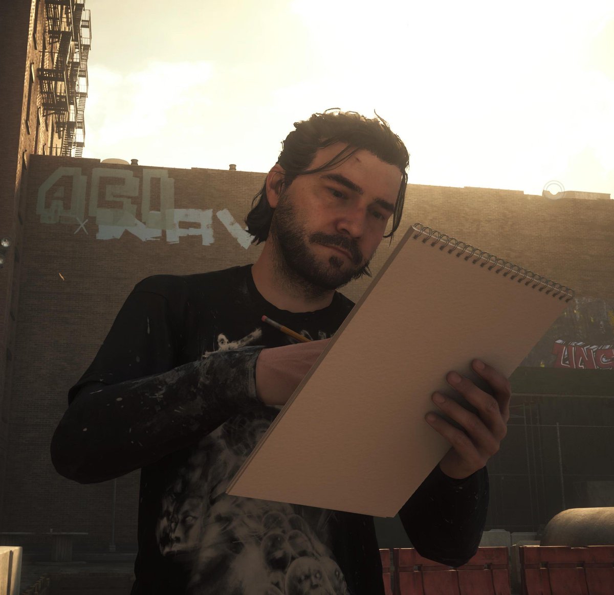 t_consciouscrow's tweet photo. Meu AU é que o único OoP que o Dylan bindou é o caderno de desenho, mas ele não conta pra ninguém 🦌 #ControlResonant https://t.co/9xzVObJCon