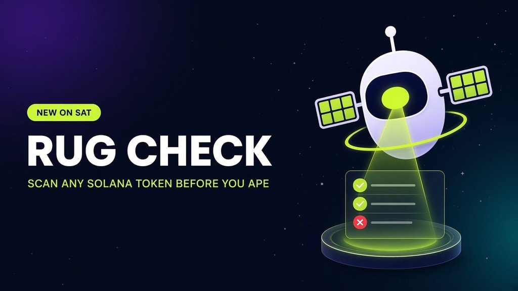 SATforSOL's tweet photo. 🛰 New on SAT: Rug Check

Paste any Solana token and SAT scans the chain in seconds:

✓ Can the dev still mint or freeze? 
✓ Is one wallet holding the bag? 
✓ Is the liquidity real, or already pulled?

One score. Plain reasons. Before you ape, not after. https://t.co/CW0jGPmZsL