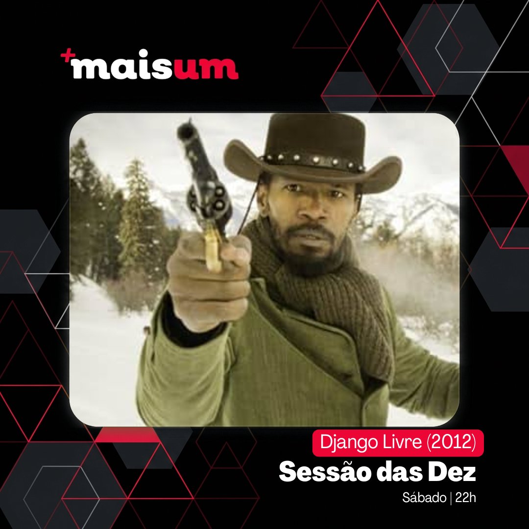 maisum1tv's tweet photo. Um escravo libertado se une a um caçador de recompensas alemão pra resgatar a esposa das mãos de um fazendeiro cruel no sul dos Estados Unidos. Tarantino sem meio-termo, com Jamie Foxx, Christoph Waltz e Leonardo DiCaprio. Sábado, 22h. 🔫 https://t.co/YDEPfDPVLI