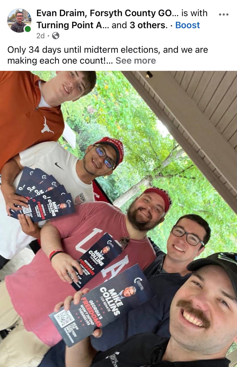 evan_draim's tweet photo. “I always cheer up immensely if an attack is particularly wounding because I think, well, if they attack one personally, it means they have not a single political argument left.” —former UK Prime Minister Margaret Thatcher

This is how Democrats responded to my recent Facebook post about door-knocking for @MikeCollinsGA with @TPAction. They have so thoroughly lost the argument on issues that they resort to personal attacks against young volunteers getting engaged in the political process. 

It’s one thing to direct insults at candidates since they put themselves into the public square by running for office. But it completely crosses a line to go after private citizens in this way just because they have different politics than you.

The Democrats are not the party of tolerance. They only represent the left and the far-left. We cannot let people who hate the majority of Americans gain power in this country. That’s why it’s so important for conservatives, independents, and moderates to vote Republican this November.

#gapol #georgia #elections #republican