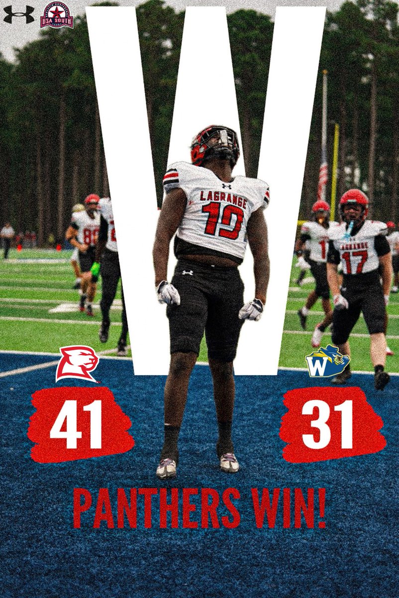 LaGrangeFTBL's tweet photo. Homecoming crashers, 1-0 in USA South play 😎 #BlueCollarMentality https://t.co/nzzQXQsyuA