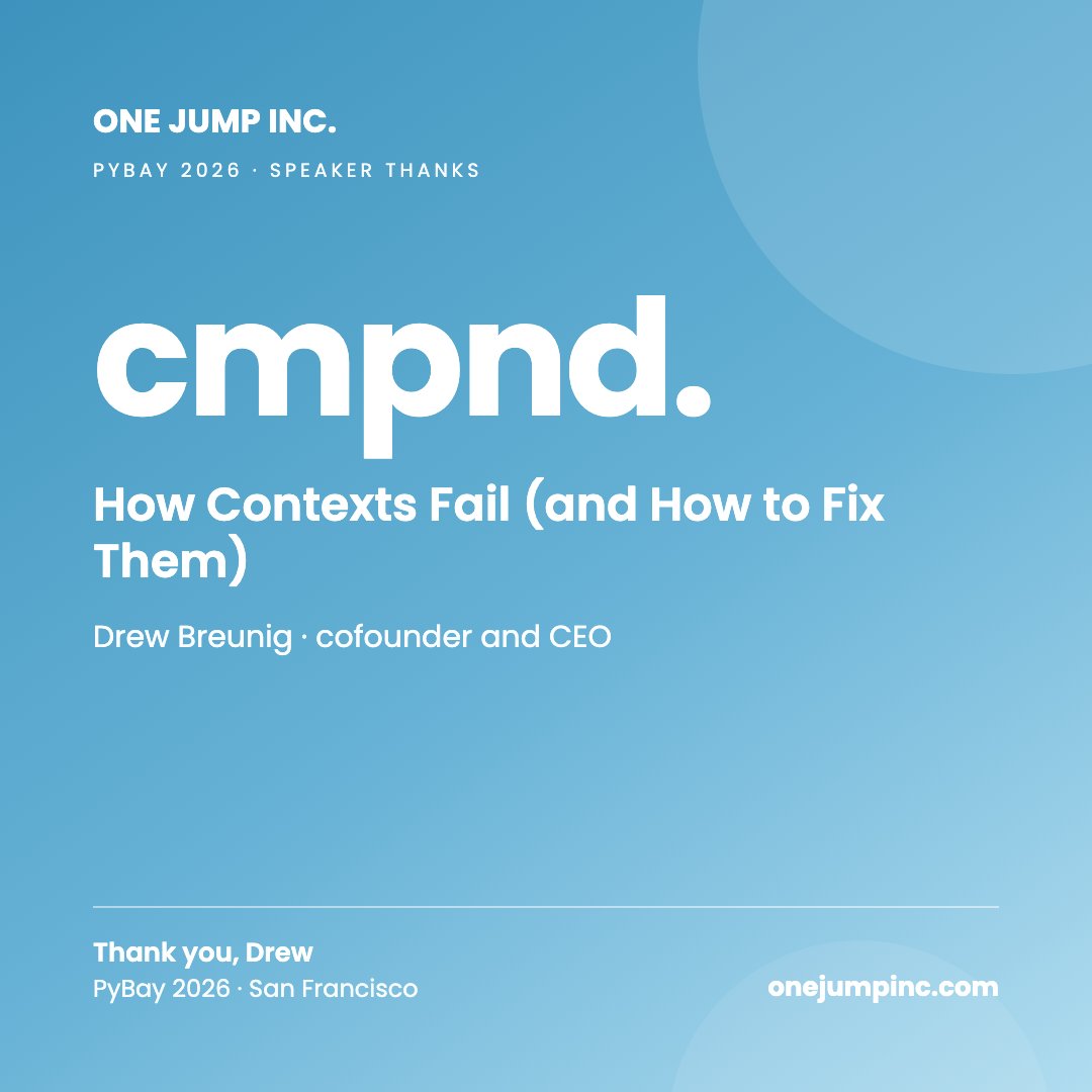 onejumpinc's tweet photo. Thanks @dbreunig for "How Contexts Fail (and How to Fix Them)" at @py_bay.

AI should be more boring and more useful. https://t.co/cPof26rKvz
