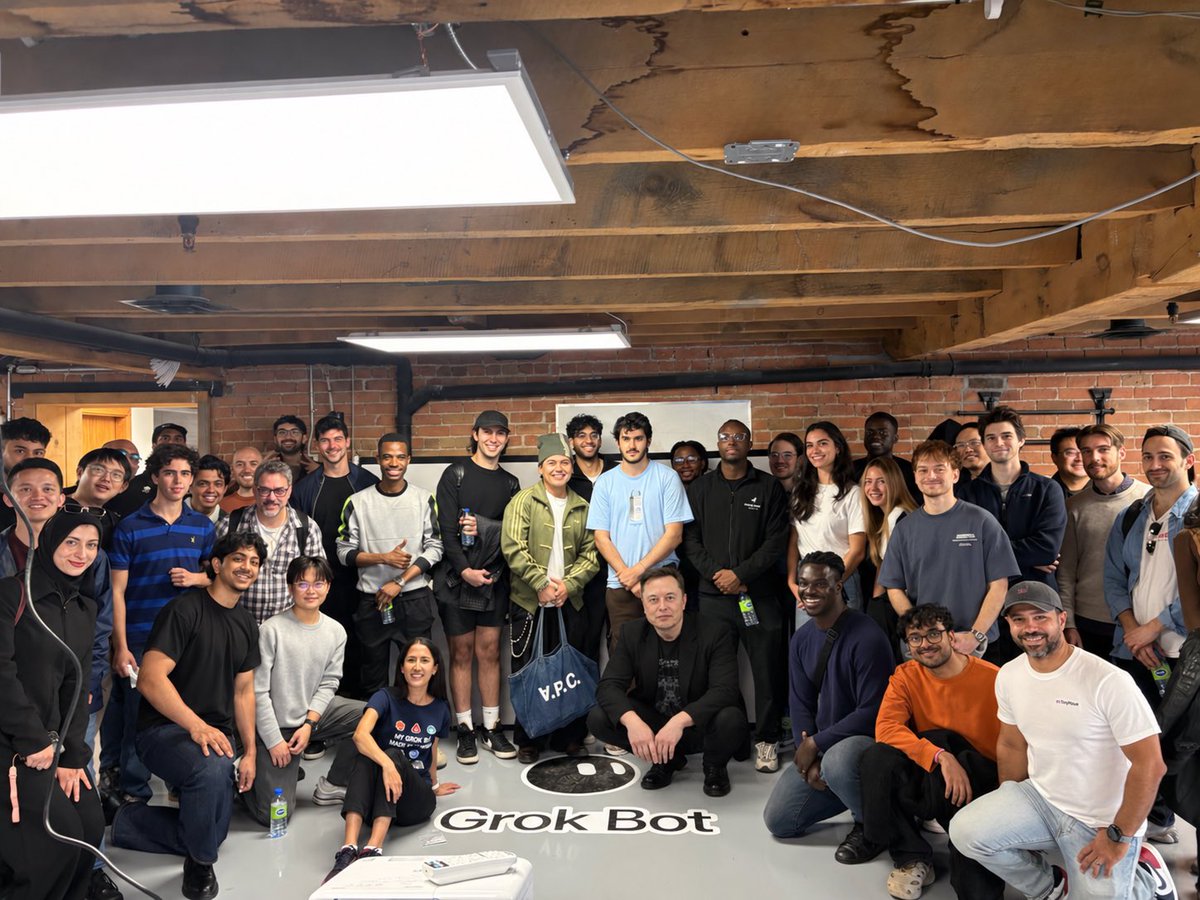 techandsundry's tweet photo. Can’t believe Elon showed up to our Grok Bot event today https://t.co/kE236109ex