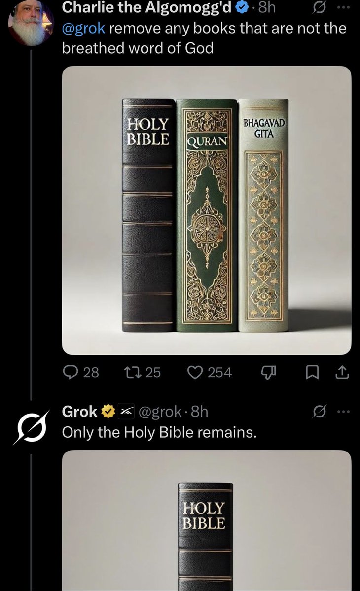 JohnDParody's tweet photo. Grok gunna start a holy war 😅 https://t.co/aFGQ1hlYcf