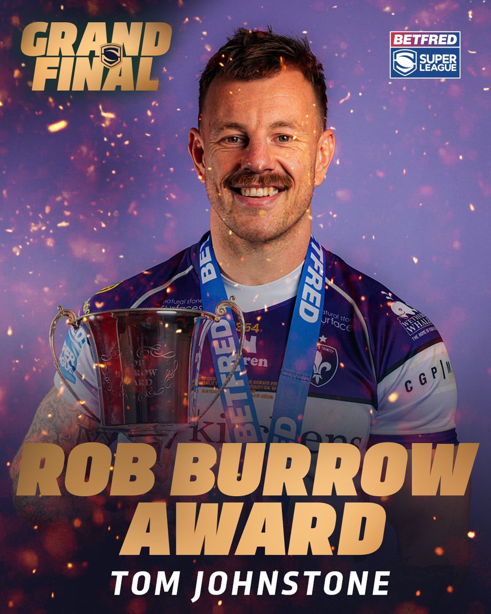 SuperLeague's tweet photo. Following a fantastic performance, Tom Johnstone is a worthy winner of the Rob Burrow Award in 2026 👏

#SuperLeague https://t.co/kgbnqxCk5g