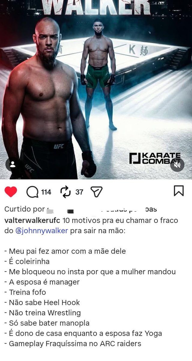 jebosio22's tweet photo. Johnny walker estreou no peso pesado e venceu

Valter ainda não tem luta marcada

Valter vs Johnny 

Caim vs Abel 2 

Precisa acontecer! https://t.co/VLRxNG7xJf