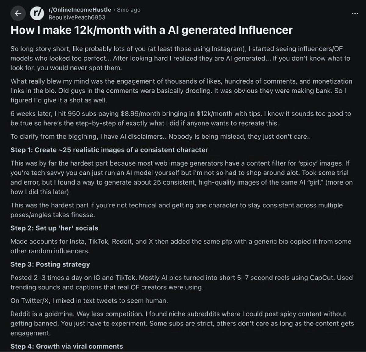 lisaknowsai's tweet photo. las chicas de OnlyFans tendrán que esforzarse para competir contra las chicas de IA

alguien subió el manual exacto para 2026: crear y vender con IA para llegar a $10k/mes.

y lo mejor de todo: generas los vídeos sin tener que pensar nada. conectas el MCP de Higgsfield a Claude y hace todo por ti

guárdalo y empieza este fin de semana.