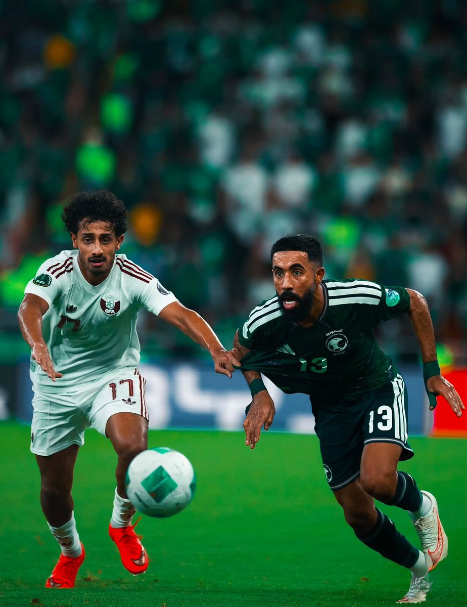 nawaf_buwashal's tweet photo. إلى النهائي بكل فخر 🇸🇦
 مبروك للوطن هذا الانتصار، شكراً لجمهورنا العظيم اللي كان خلفنا في كل لحظة، دعمكم هو سر قوتنا، وموعدنا في النهائي بإذن الله 🏆💚

#السعودية_قطر 
#خليجي٢٧ https://t.co/t7JphfNC71