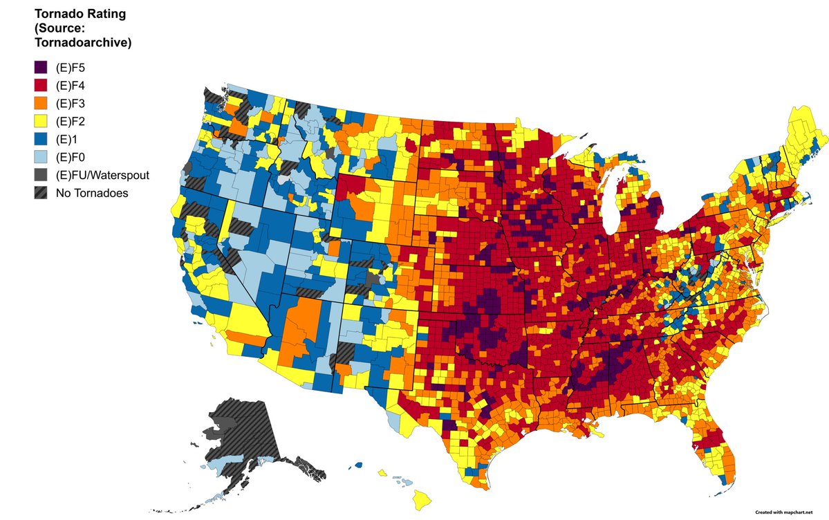 BrilliantMaps's tweet photo. Strongest Tornado Ever Recorded In Every US County

See the 10 biggest: https://t.co/avlUWe99IP https://t.co/kyzqwQngcn