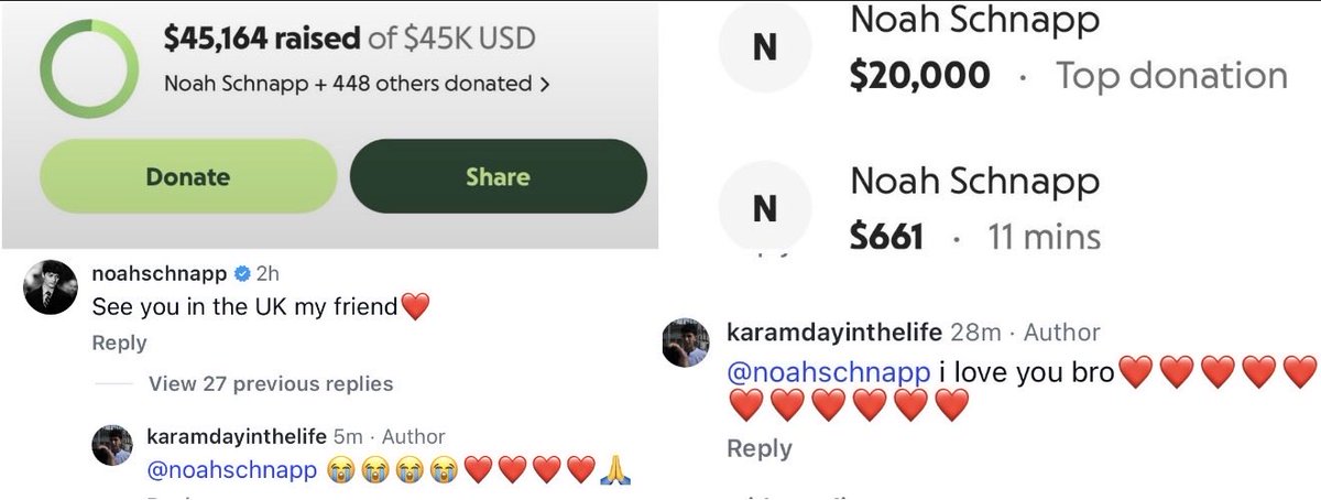 elias_posts's tweet photo. @giuliasproblems You have Malala on your pfp. The same Malala that follows Noah Schnapp &amp; he follow her. Noah has nothing to do with the children not reaching 22 &amp; has donated for privately for years and now he is making sure his Palestinian friend reaches 22 by donating to him. https://t.co/4Q9JCVD4et