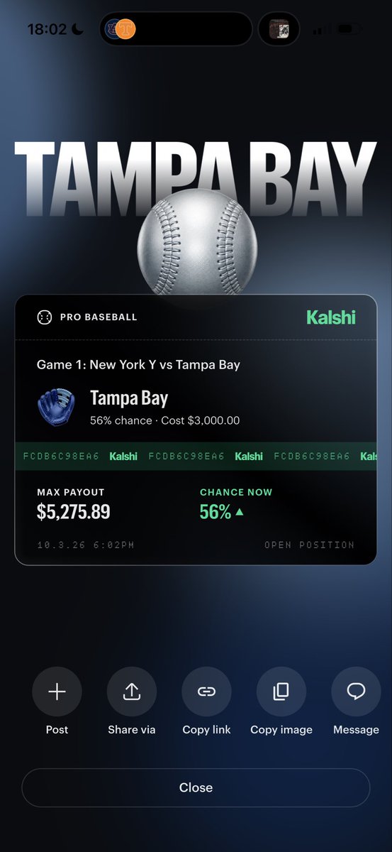 Gaviin2x's tweet photo. $3,000 MLB MAX PLAY
Rays ML https://t.co/92pB5NLpe6