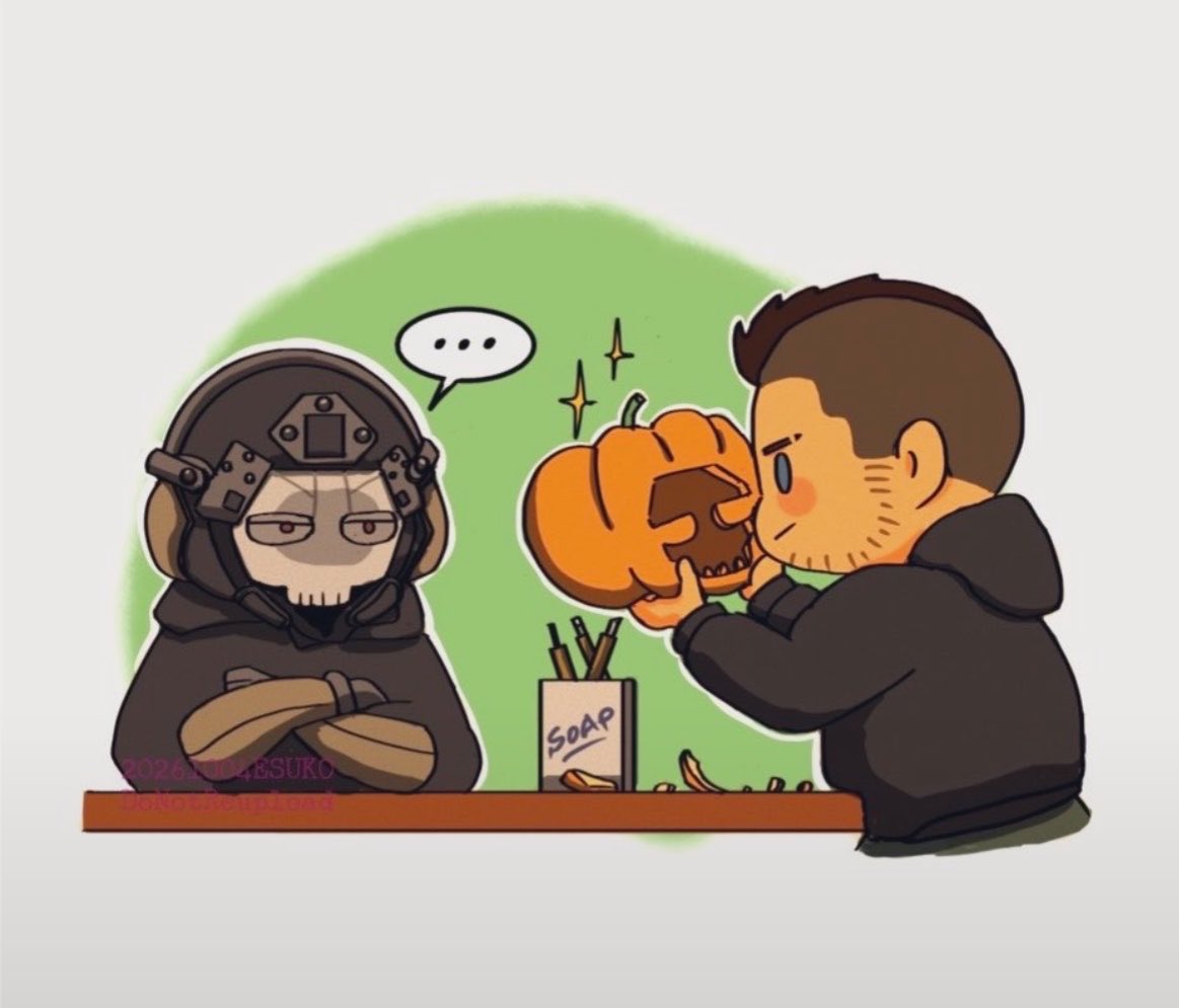 radio298's tweet photo. A reward for Ghost who worked hard in mwⅣ🎁Soap made a jack-o'-lantern and a pumpkin pie🎃
#Ghostsoap https://t.co/Rn0jSHn0Aj