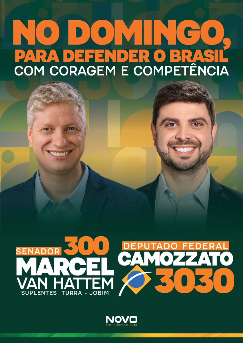felipecamozzato's tweet photo. Domingo é Camozzato 3030 para federal e Marcel 300 no Senado! https://t.co/Zpo2a2jTSO