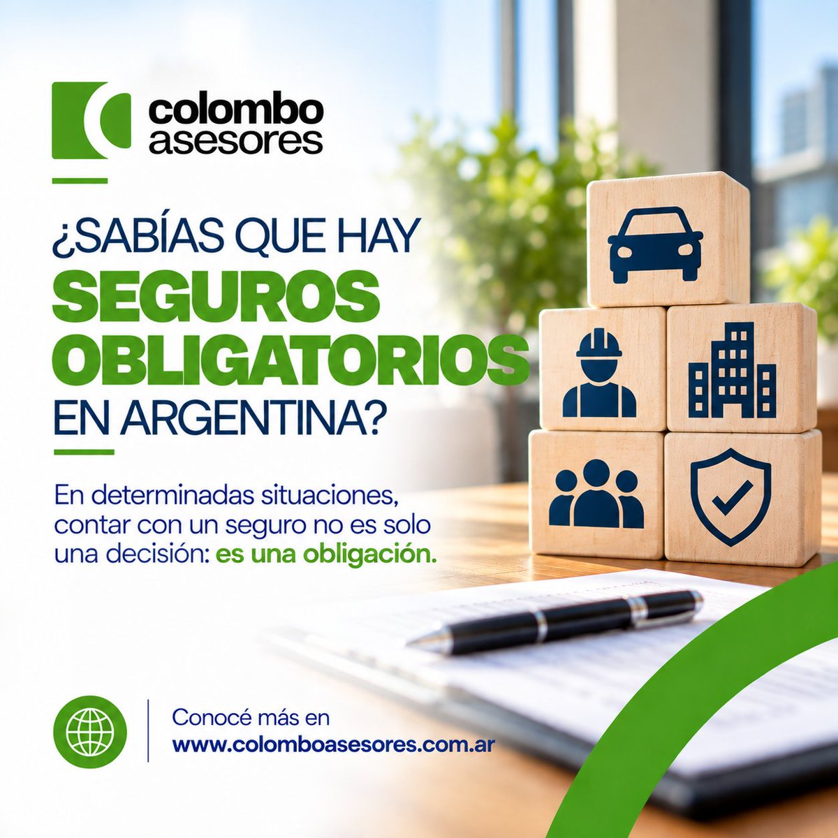 colomboasesores's tweet photo. ¿Sabías que existen seguros obligatorios? Autos, ART y determinados seguros de vida son algunos ejemplos. Informarse también es prevenir. 
Conoce mas en https://t.co/8SldLzN7uX https://t.co/8iTLSHilNM