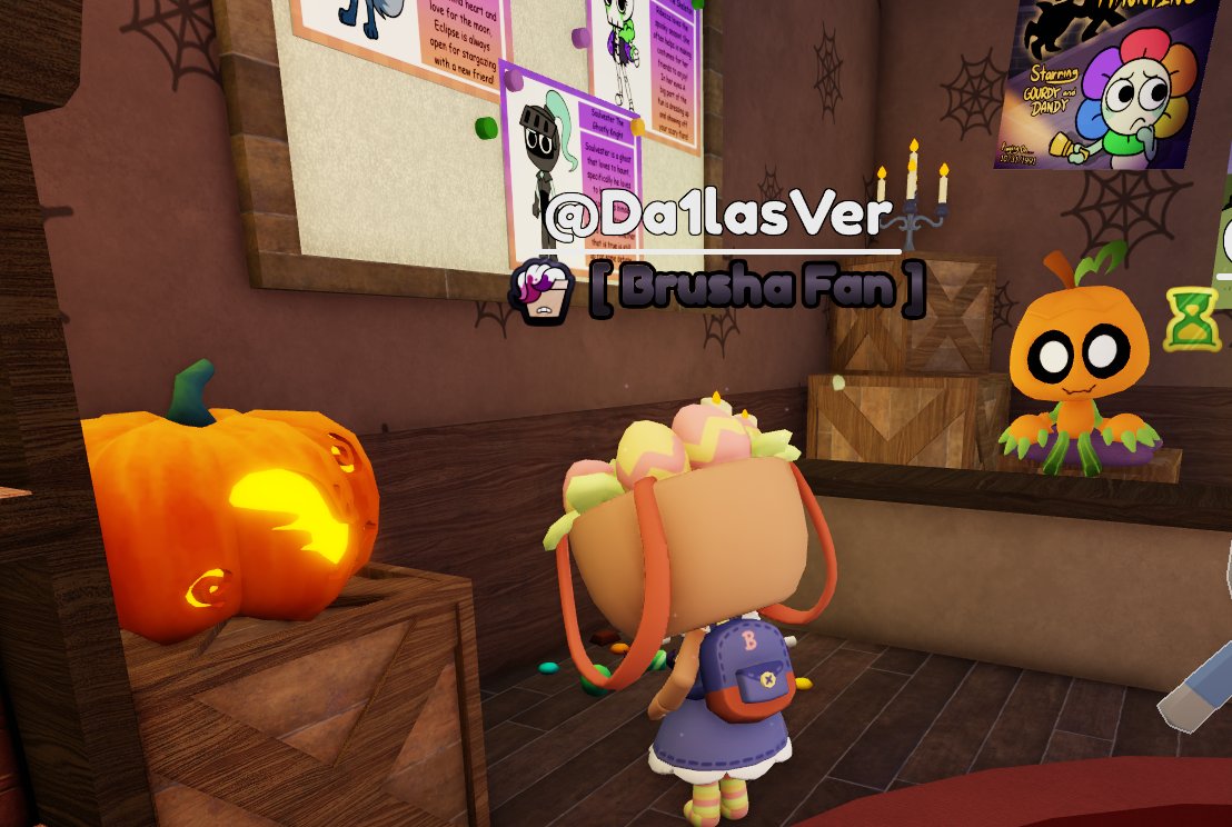 e_rtual97077's tweet photo. Oh, Gourdy actually liked Shelly pumpkin. He even placed it next to his shop https://t.co/4ZPVAA8JE5