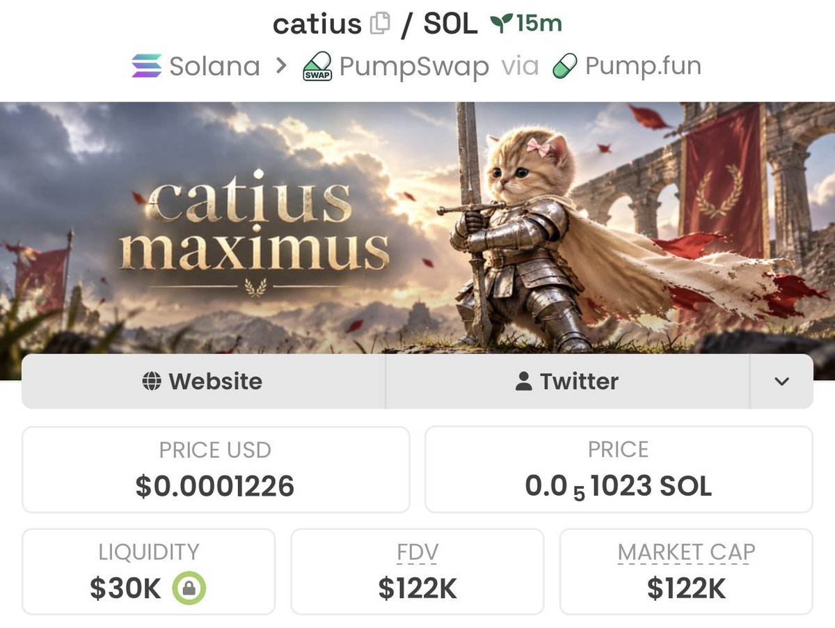Leothetrader2's tweet photo. I Emphasized $CATIUS at an $122k
market cap in my private Telegram group.
βοΈChain $Solana
Ca:
9S2uxYgTDM1eM1Ryyc7D4dVKEFrb2F9m8NAygyQspump https://t.co/yVBI8d3DES