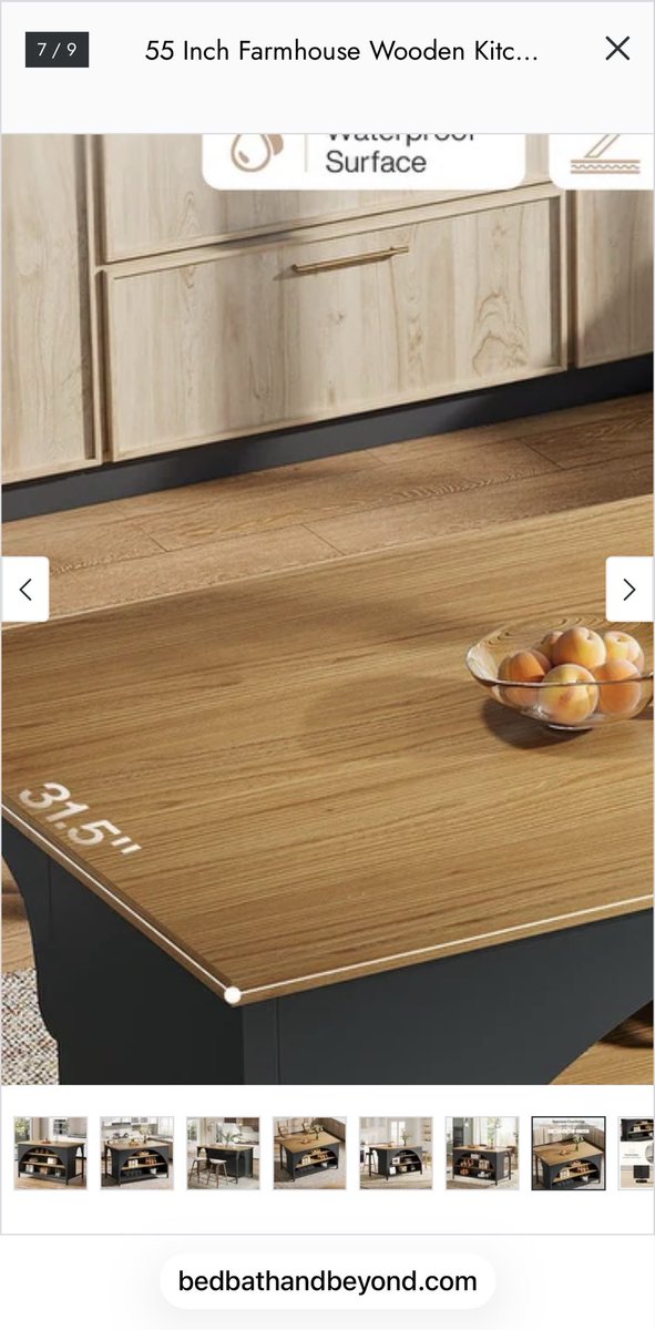 DaCakerLady's tweet photo. Hey @BedBathBeyond! Quick question: when your website photos show a gorgeous, seamless, solid kitchen island countertop, does "assembly required" usually mean the wood is actually split completely down the middle into two pieces? Asking for Order #480436687. 🧵👇 https://t.co/IMFJhTMqye
