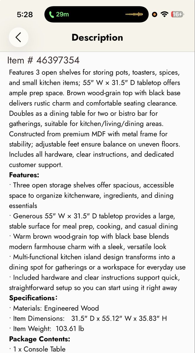 DaCakerLady's tweet photo. Hey @BedBathBeyond! Quick question: when your website photos show a gorgeous, seamless, solid kitchen island countertop, does "assembly required" usually mean the wood is actually split completely down the middle into two pieces? Asking for Order #480436687. 🧵👇 https://t.co/IMFJhTMqye