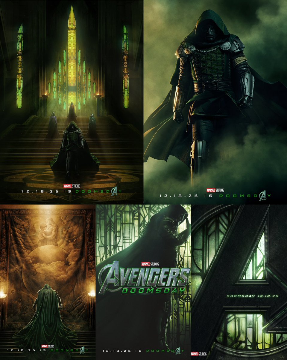 jayspectrumX's tweet photo. Every poster for Avengers Doomsday so far https://t.co/rCExxP87cX