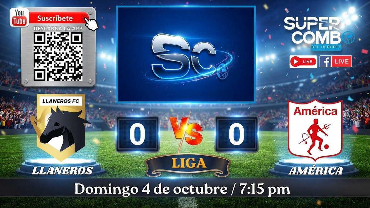 supercombocali's tweet photo. #SuperComboCali

👹Este domingo 4 de octubre
@LlanerosFcCol 🆚
@AmericadeCali 
Fecha 13 #LigaBetPlay
Desde las⏰ 7:15 pm.
#YouTube 
#FacebookLive 📱 https://t.co/Yn9qhofsQm