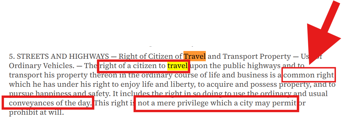 EducatedinLaw's tweet photo. State can require permits for DRIVING (FOR HIRE) but NOT for TRAVELING (in ANY conveyance).  

Cite: Thompson v Smith, 1930. Virginia Supreme Court !!!!

"The key passage says the common right includes operating an automobile for the “usual and ordinary purposes of life & business,” and then contrasts that with “transporting persons or property for hire along the street,” which it calls a privilege that a city may permit or prohibit." - ChatGPT
https://t.co/FPC0zATIQu

Points 1-4 about driving. 
Points 5 & 6 about traveling (in any conveyance
https://t.co/K4tXekNH06

Back in 1930, driving meant chauffering. Only because of K-12 indoctrination and media lies do average people think private use of an automobile for everyday life is driving/chauffering.  

Richard:McDonald always brings up court cases, and now I know why. It's a silver bullet. 

Richard:McDonald also brought up the definition switch, of pretending driving can be not for hire. 

🎩Hat tip to Living in the Private that lists Thompson v Smith and many other court cases on the right to travel. 
https://t.co/3X9yMpZhNN

Richard:McDonald also says automobiles are home goods. Don't recall why that helps.