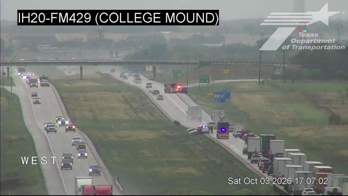 krldtraffic's tweet photo. #Terrell: WB IH-20 @ Wilson Rd. traffic jams from Kaufman CR-130 traffic having to do a zig and zag to get through - use caution! @KRLD #KRLDTraffic #1080KRLD #trafficalert @TxDOTDallas https://t.co/yi0R986mpj