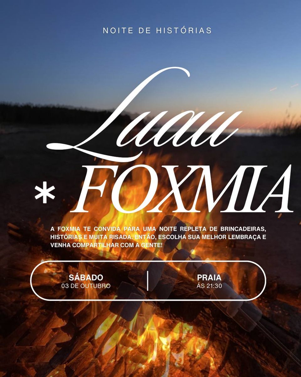 FOXMIARP's tweet photo. 🔥 𝐀𝐂𝐄𝐍𝐃𝐀 𝐀 𝐅𝐎𝐆𝐔𝐄𝐈𝐑𝐀.
O mar vai estar logo ali, a noite vai ser longa e todo mundo tem alguma coisa pra contar.
Música, histórias, brincadeiras e algumas surpresas esperando por vocês.
Escolha seu lugar ao redor da fogueira e aproveite a noite.
hoje, 21:30 — praia. https://t.co/l9AEIKbqqU
