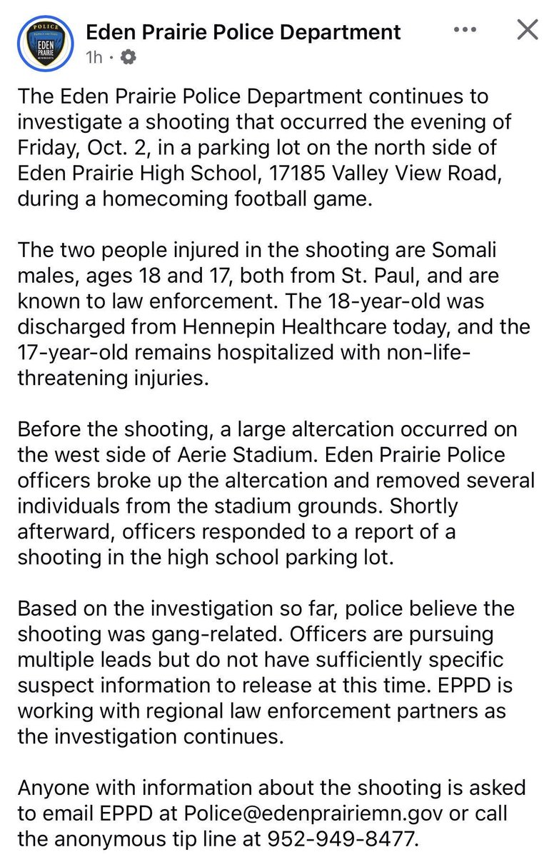 kscullinfox9's tweet photo. Eden Prairie PD Update: https://t.co/IR61gJ4qpx