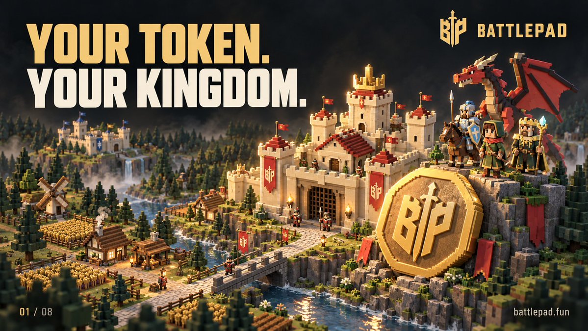 battlepadfun's tweet photo. Launch a token. Give your community a kingdom.

Introducing BATTLEPAD: a gamified launchpad on Solana where tokens become kingdoms and holders become soldiers.

Build your community. Watch your army compete for land.

Here’s how it works: https://t.co/nBTPec5teh