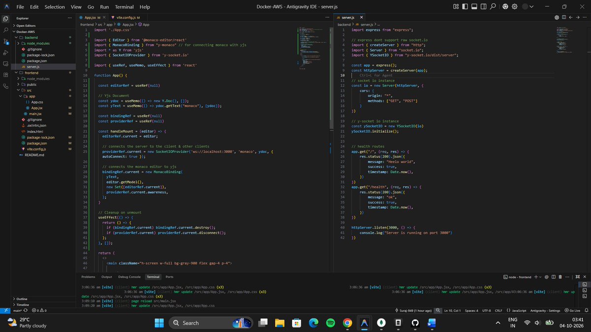 nets_456's tweet photo. Decided to learn 🐳Docker basics, so I’m starting with a project.

>Got to know about Conflict-free Replicated Data Types (CRDT).
>Yjs being used for real-time collaboration, implementing CRDTs.
>Monaco Editor powering the code editor. https://t.co/iit6uHZPxP
