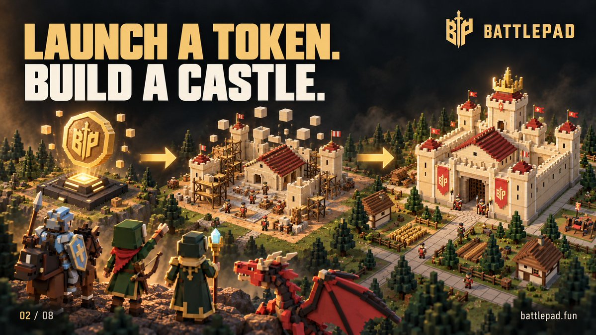 battlepadfun's tweet photo. Your token becomes a kingdom.

Choose “Launch Kingdom,” add your token details and approve the launch in your wallet.

Once confirmed on Solana, a castle appears at an open spot on the map.

Your token name becomes your kingdom’s name. https://t.co/46T90t9i2L