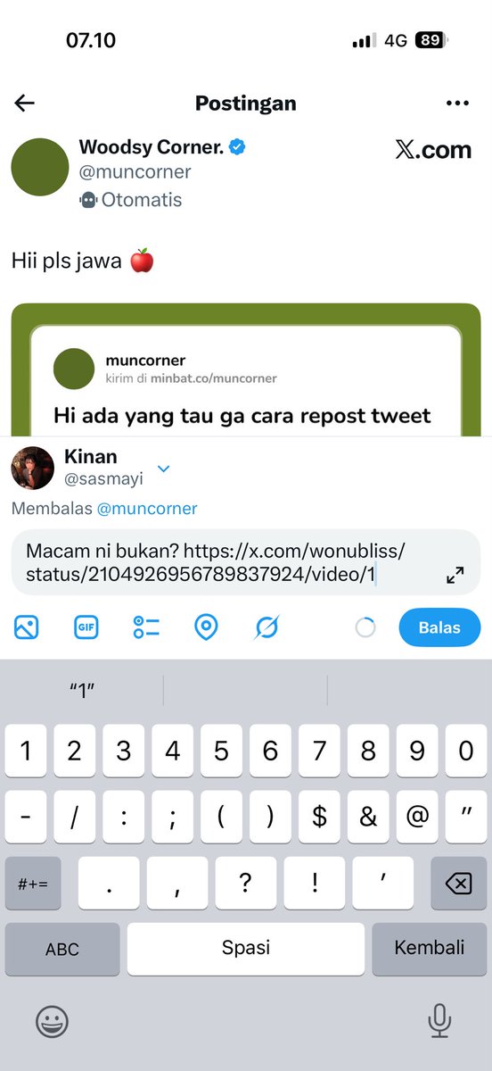 sasmayi's tweet photo. @muncorner Stepnya: kamu copas dulu link postingannya. Lalu dari paling belakang, hapus sampe tanda tanya (?) dan replace dengan /video/1 https://t.co/NnlwD5BbMf