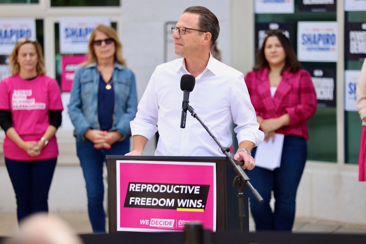 JoshShapiroPA's tweet photo. As long as I’m your Governor, the freedom to choose will be protected — and by winning up and down the ballot this November, we’ll codify abortion rights here in Pennsylvania.

Let’s win this. https://t.co/99Tb3OkOLz