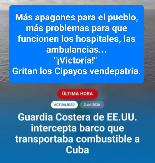 GHNordelo5's tweet photo. ¡Cuba No es una amenaza, el bloqueo sí, y los Cipayos que quieren que exterminen a su propio pueblo, también!
#Cuba #CDRCuba #CubaNoEsUnaAmenaza https://t.co/BHlL9IoiYP