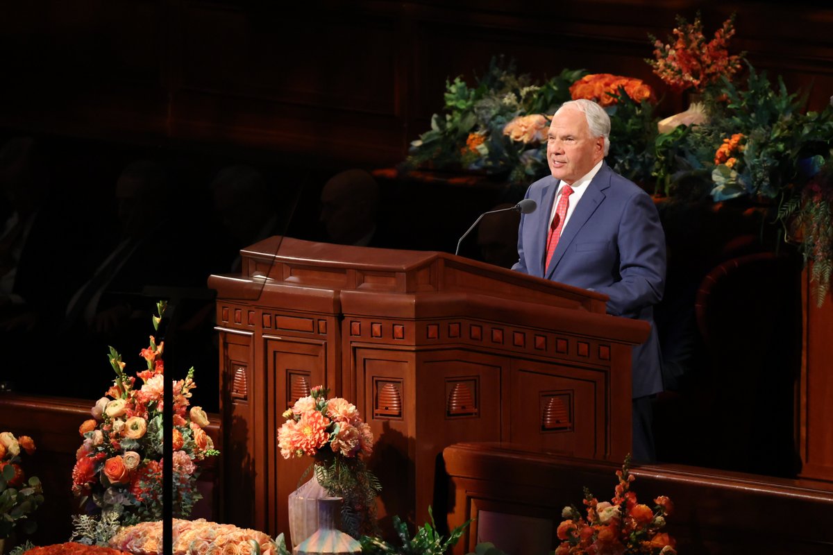 Ch_JesusChrist's tweet photo. A recurring theme at the Saturday afternoon session of the October 2026 general conference was Jesus Christ’s power to lift His children. Speakers taught that the Savior of the world provides peace in times of grief, strength in moments of weakness, guidance through uncertainty and hope for individuals and families seeking His help.

One highlight: Elder Ronald A. Rasband (@RonaldARasband) spoke to those whose hearts ache for loved ones who have strayed from the covenant path. He taught that while family members and friends cannot change another person’s heart, Jesus Christ can. Encouraging listeners to trust in the Savior’s love and redeeming power, he testified that through the Atonement of Jesus Christ, there is always a way back.

The Apostle said Christlike love remains a powerful influence in the lives of those who have chosen other paths.

“Love is not stepping back or sanctioning others’ decisions and actions,” Elder Rasband said. “Love is being interested in their lives, their successes, and their challenges. Love is being there with arms outstretched and a cheerful countenance. Love is lifting with faith and hope in our Lord and Savior. Love relies upon the calming influence of the Holy Ghost.”

Learn more on Church Newsroom.

https://t.co/67Qwy223HB