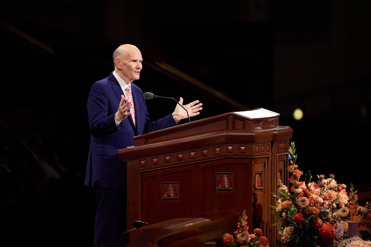 Ch_JesusChrist's tweet photo. A recurring theme at the Saturday afternoon session of the October 2026 general conference was Jesus Christ’s power to lift His children. Speakers taught that the Savior of the world provides peace in times of grief, strength in moments of weakness, guidance through uncertainty and hope for individuals and families seeking His help.

One highlight: Elder Ronald A. Rasband (@RonaldARasband) spoke to those whose hearts ache for loved ones who have strayed from the covenant path. He taught that while family members and friends cannot change another person’s heart, Jesus Christ can. Encouraging listeners to trust in the Savior’s love and redeeming power, he testified that through the Atonement of Jesus Christ, there is always a way back.

The Apostle said Christlike love remains a powerful influence in the lives of those who have chosen other paths.

“Love is not stepping back or sanctioning others’ decisions and actions,” Elder Rasband said. “Love is being interested in their lives, their successes, and their challenges. Love is being there with arms outstretched and a cheerful countenance. Love is lifting with faith and hope in our Lord and Savior. Love relies upon the calming influence of the Holy Ghost.”

Learn more on Church Newsroom.

https://t.co/67Qwy223HB