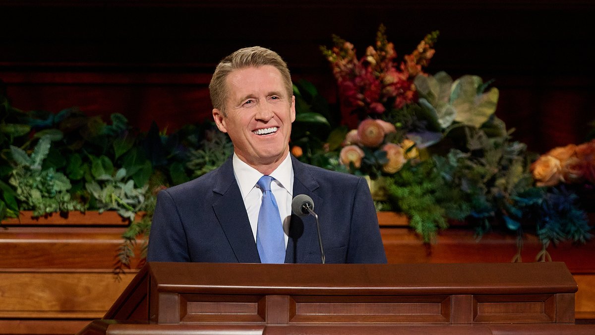 Ch_JesusChrist's tweet photo. A recurring theme at the Saturday afternoon session of the October 2026 general conference was Jesus Christ’s power to lift His children. Speakers taught that the Savior of the world provides peace in times of grief, strength in moments of weakness, guidance through uncertainty and hope for individuals and families seeking His help.

One highlight: Elder Ronald A. Rasband (@RonaldARasband) spoke to those whose hearts ache for loved ones who have strayed from the covenant path. He taught that while family members and friends cannot change another person’s heart, Jesus Christ can. Encouraging listeners to trust in the Savior’s love and redeeming power, he testified that through the Atonement of Jesus Christ, there is always a way back.

The Apostle said Christlike love remains a powerful influence in the lives of those who have chosen other paths.

“Love is not stepping back or sanctioning others’ decisions and actions,” Elder Rasband said. “Love is being interested in their lives, their successes, and their challenges. Love is being there with arms outstretched and a cheerful countenance. Love is lifting with faith and hope in our Lord and Savior. Love relies upon the calming influence of the Holy Ghost.”

Learn more on Church Newsroom.

https://t.co/67Qwy223HB