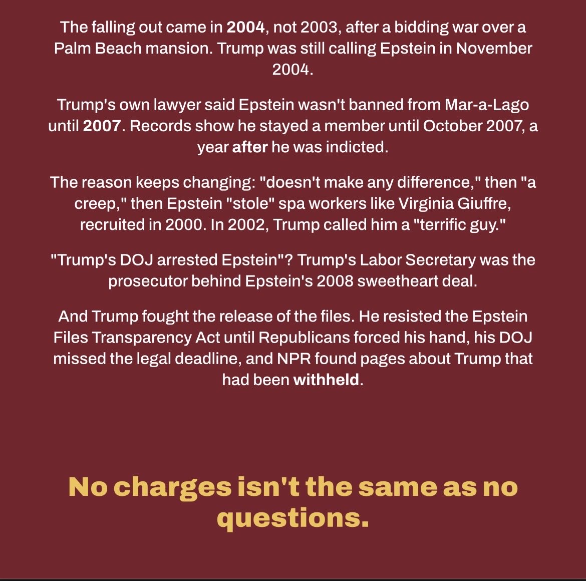trionre's tweet photo. @Sassafrass_84 The dumbass who replied to me with that green meme blocked me before I could respond , so I’ll do that here : 

Democrats werent smooshing epstien after his arrest, but Trump and Elon were.  How surprising, the liar pdf mf Trump was lying 🙄 … https://t.co/t6FymVdV2d