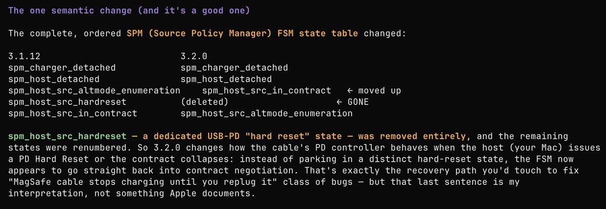 RT @dannolan: I got GLM (which never refuses) to diff the firmware changes, pretty interesting