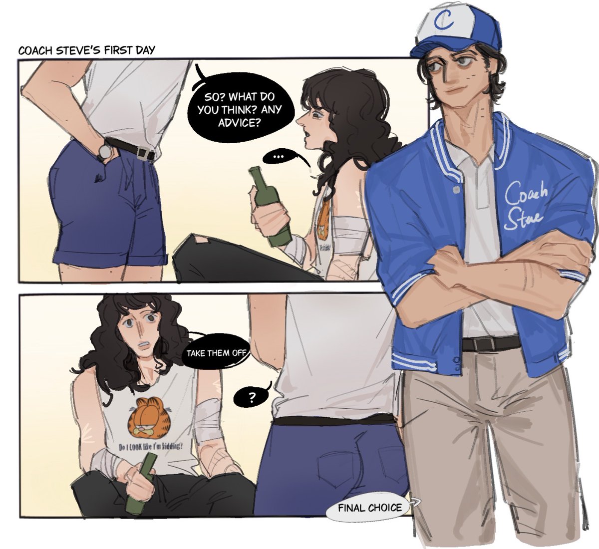 y3634395490671's tweet photo. Thoughts on the real reason Steve wore those pants instead of coach shorts in the epilogue

#steddie #steddie60day https://t.co/4EfQ4y5tYO