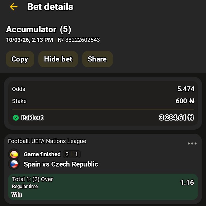 MAKO_VIBES's tweet photo. Boom 💥👊💥 
All thanks to JAH. 
Back to Back 5 odds win. 
Drop your ticket https://t.co/p2xyHSesd0