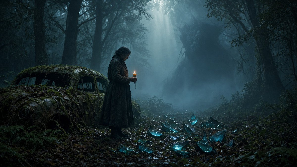 ThePaleImitator's tweet photo. She keeps one flame where the road forgot itself, and the mist remembers.

#AIart #digitalart #scifi #darkfantasy #cinematic #forest https://t.co/wjSHCpQBNS