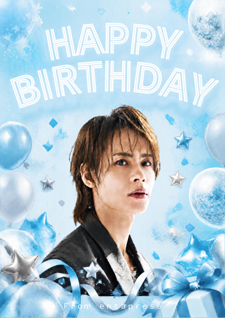 anfan000's tweet photo. 今日１０月４日は上田竜也さんの誕生日🎉
Happy Birthday🎂おめでとうございます✨

エンタプレスからもお祝い申し上げます！
エンタプレスVOL5の掲載写真を使って、バースデーカードを作ってみました☺️

そして２日後の１０月６日は
『ノッキンオン・ロックドドア THE STAGE』の初日！
Happy opening night!　おめでたいことが続きますね

★上田竜也さんと川島如恵留さん表紙の「エンタプレスVOL5」についてはリプ欄を。

#上田竜也
#ノキドアステージ
#川島如恵留
#エンタプレス