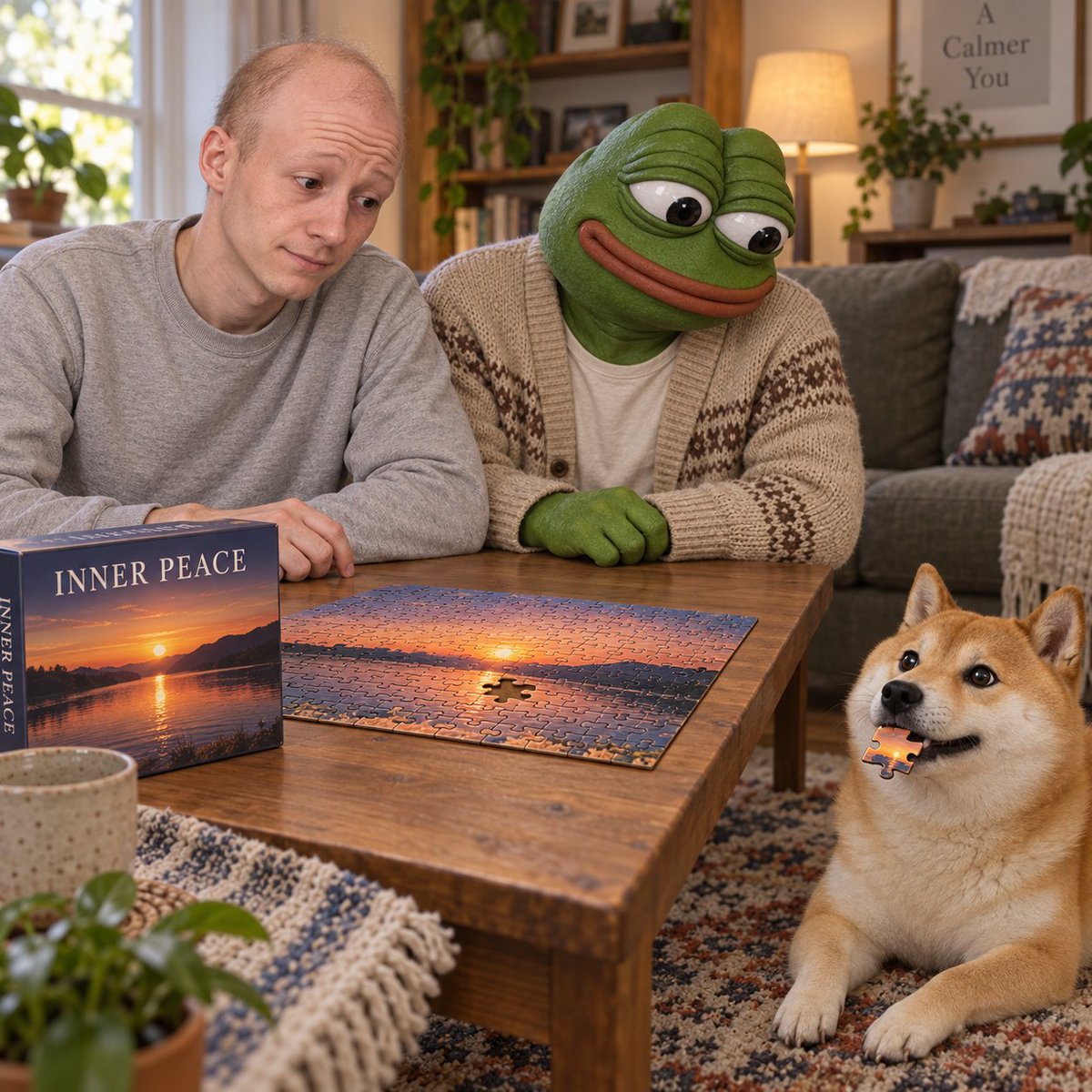 FeelsGuyOnSol's tweet photo. $WOJAK was one piece away from inner peace. Doge has other plans. https://t.co/Jnu6h9AEPr